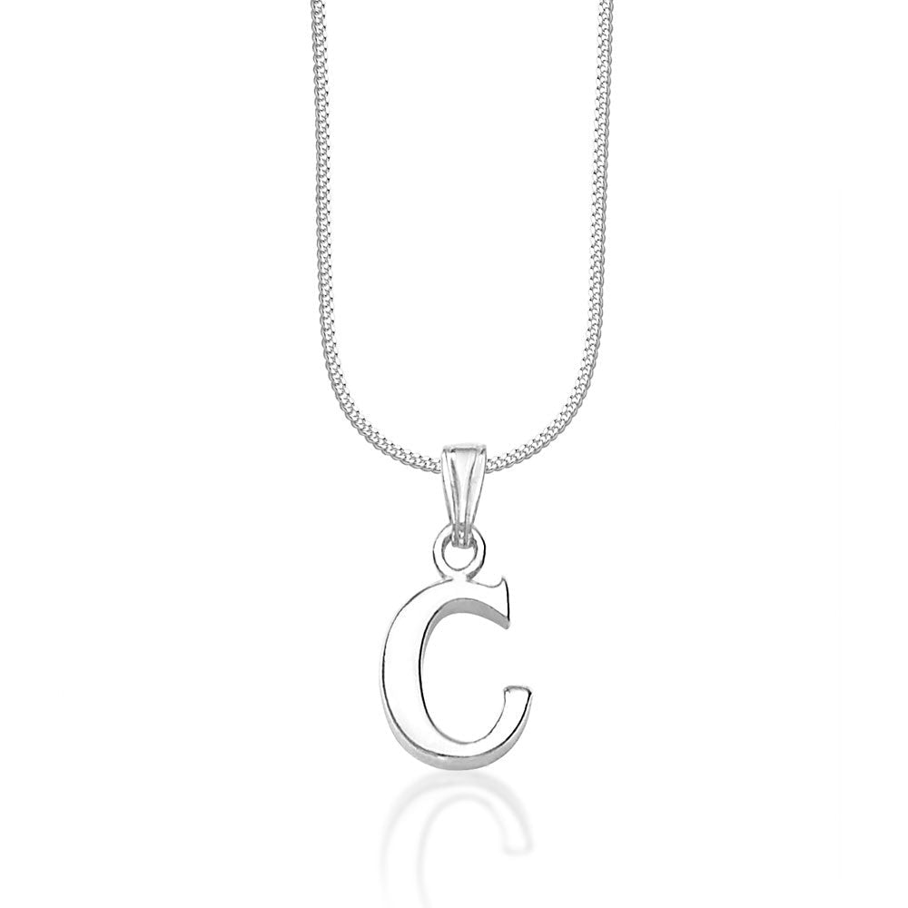Taraash Alphabet 'C' with 18" Chain 925 Sterling Silver Pendant For Unisex COMBO PD 79 - Taraash