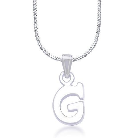 Taraash Alphabet 'G' with 18" Chain 925 Sterling Silver Pendant For Unisex COMBO PD 81 - Taraash