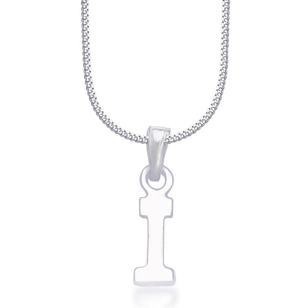 Taraash Alphabet 'I' with 18" Chain 925 Sterling Silver Pendant For Unisex COMBO PD 82 - Taraash