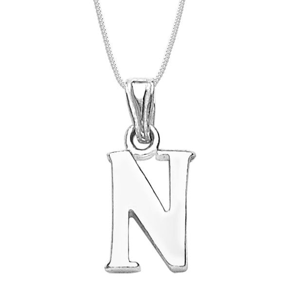 Taraash Alphabet 'N' with 18" Chain 925 Sterling Silver Pendant For Unisex COMBO PD 86 - Taraash