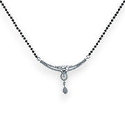 Taraash Black Beaded Sterling Silver Mangalsutra for Women - Taraash