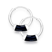 Taraash Blue Enamel Hoop Earring 925 Sterling Silver For Women H42016ZF - Taraash