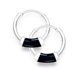 Taraash Blue Enamel Hoop Earring 925 Sterling Silver For Women H42016ZF - Taraash