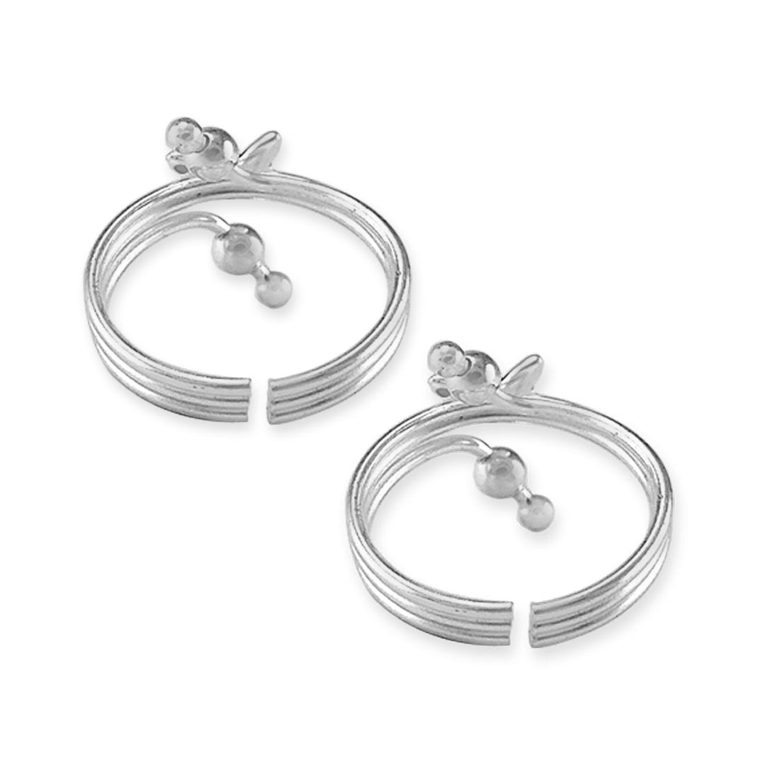 Taraash Butterfly 925 Pure Silver Adjustable Toe Ring | Bichiya Silver | Fancy Chandi Jodavi Toe Ring - Taraash