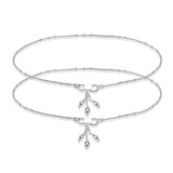 Taraash Compact Style Dangling Charm Sterling Silver Anklet For Women AN0556S - Taraash