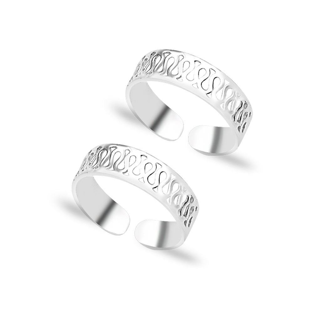 Taraash Cutwork 925 Sterling Silver Toe Ring For Women LR0639S - Taraash