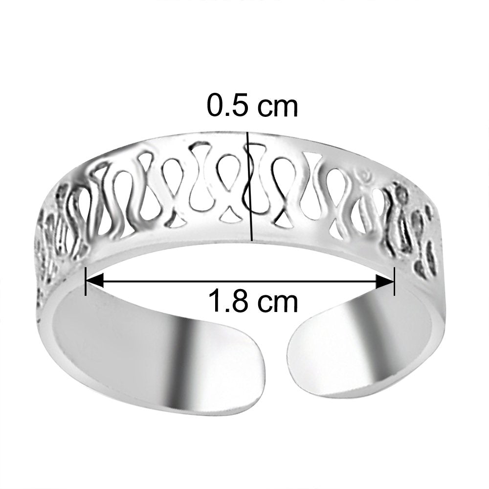 Taraash Cutwork 925 Sterling Silver Toe Ring For Women LR0639S - Taraash