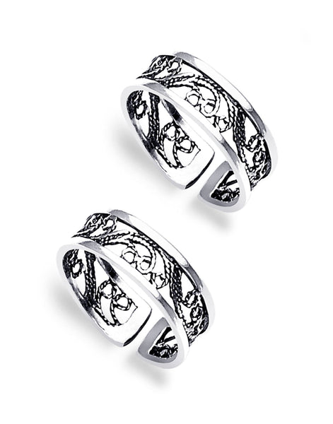 Taraash Cutwork 925 Sterling Silver Toe Ring For Women LR0652A - Taraash