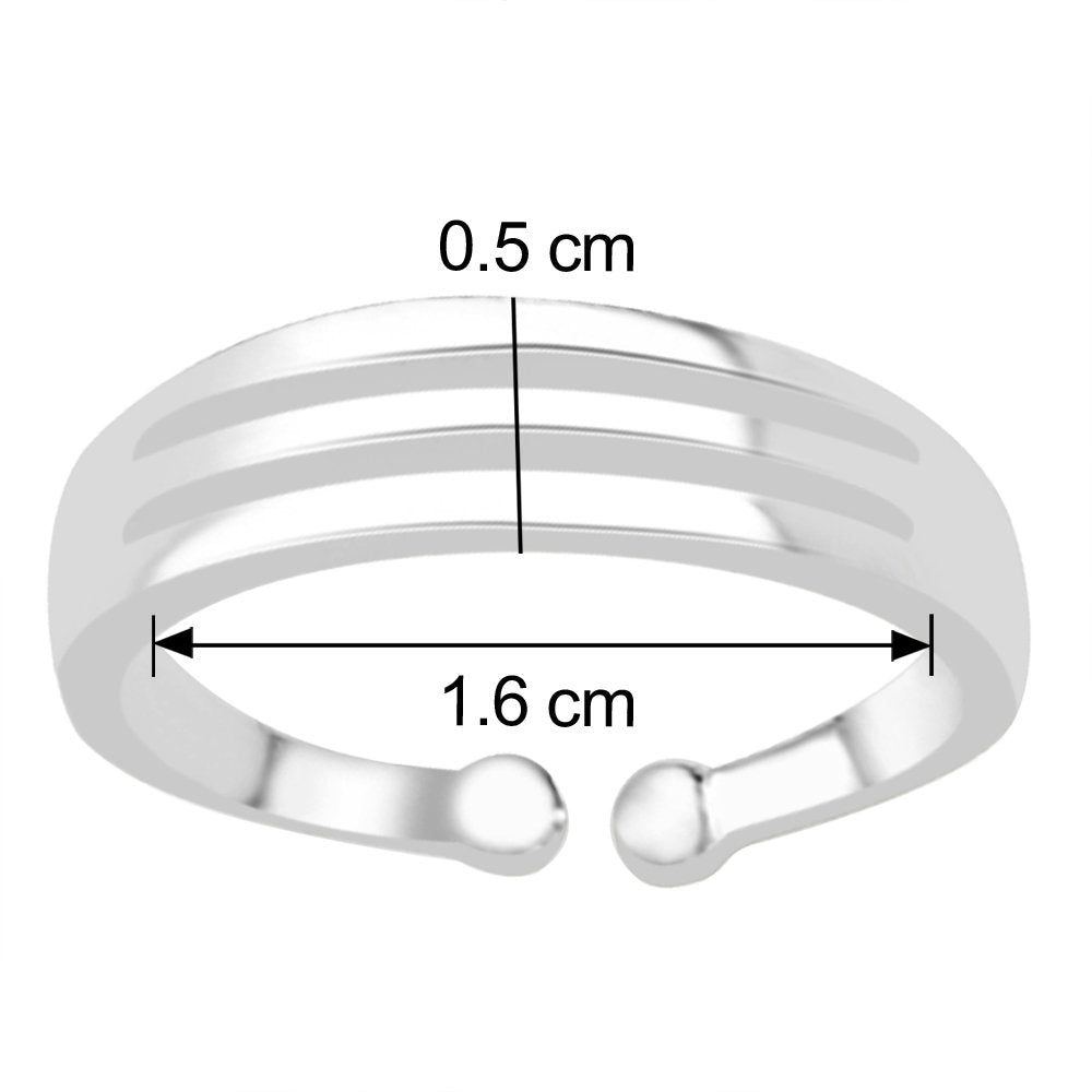 Taraash Cutwork 925 Sterling Silver Toe Ring For Women LR0665S - Taraash