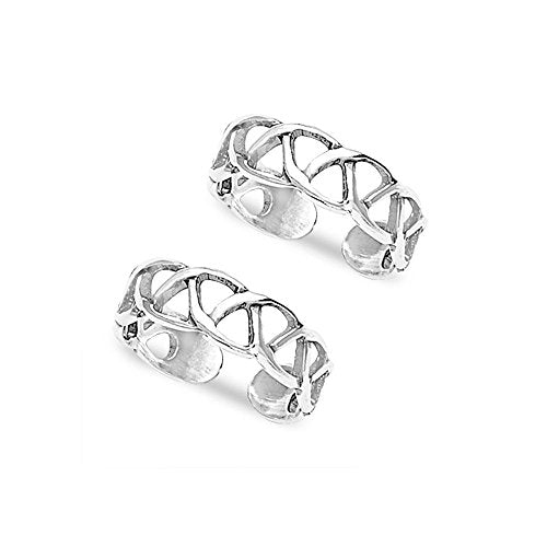 Taraash Cutwork 925 Sterling Silver Toe Ring For Women LR0722A - Taraash