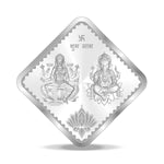 Load image into Gallery viewer, Taraash Diamond Shape 999 Purity 10 grams Laxmi Ganesh Silver Coin With Packaging By ACPL - Taraash
