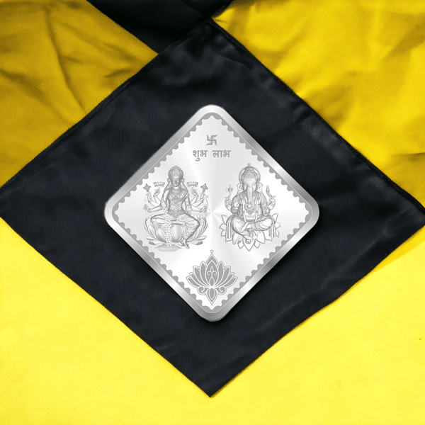 Taraash Diamond Shape 999 Purity 20 grams Laxmi Ganesh Silver Coin By ACPL - Taraash