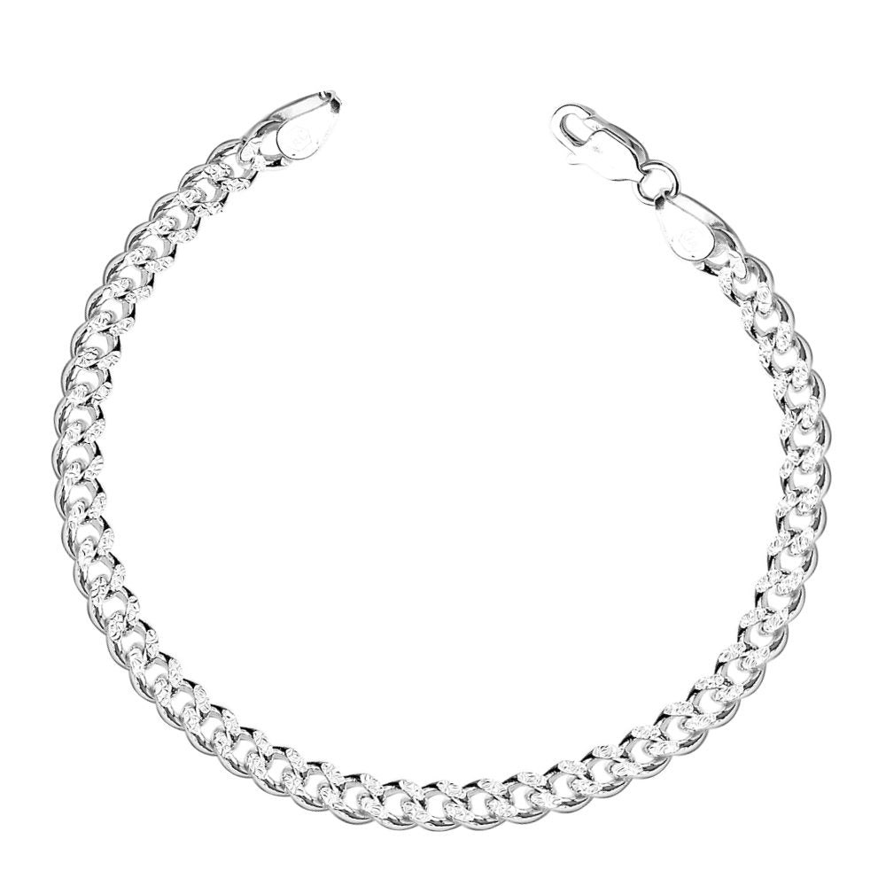 CLARA 925 Sterling Silver Infinity Bracelet  Adjustable Rhodium Plat