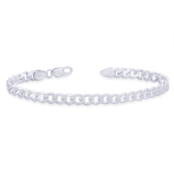 Taraash Double Side Curb 925 Sterling Silver Bracelet For Men AP11CDH3508HIN - Taraash