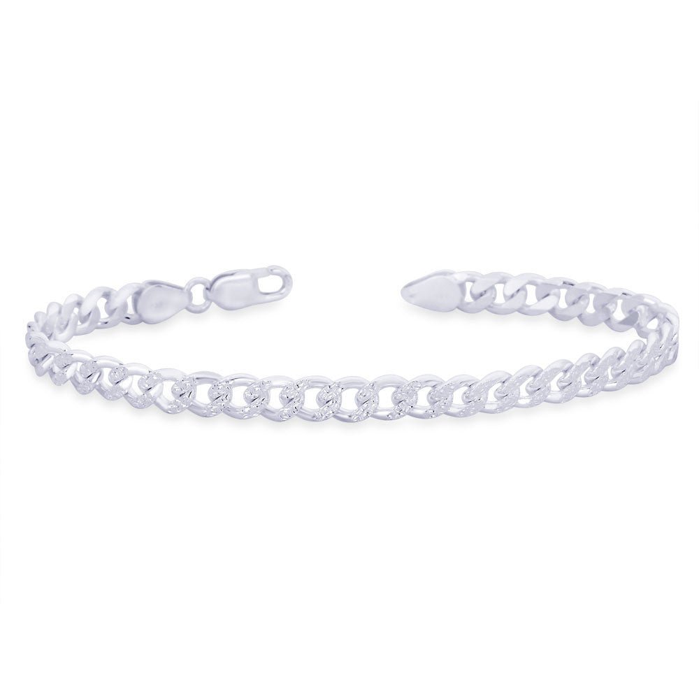 Taraash Double Side Curb 925 Sterling Silver Bracelet For Men AP11CDH3508HIN - Taraash
