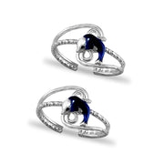 Taraash Enamel Dolphin 925 Sterling Silver Mettelu Women | Silver Metti Women | Silver Leg Ring For Women - Taraash