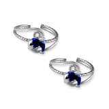 Taraash Enamel Dolphin 925 Sterling Silver Mettelu Women | Silver Metti Women | Silver Leg Ring For Women - Taraash