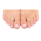 Taraash Floral White CZ 925 Sterling Silver Toe Ring For Women LR0622S - Taraash