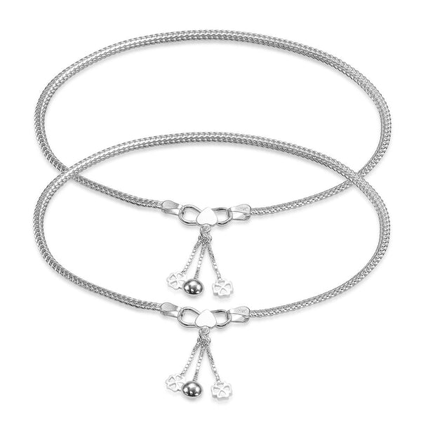 Taraash Foxtail Design Dangling Charm Sterling Silver Anklet For Women AN0539S - Taraash