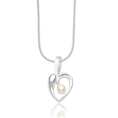 Taraash Pearl Heart 925 Sterling Silver Pendant For Women COMBO PD 32 - Taraash