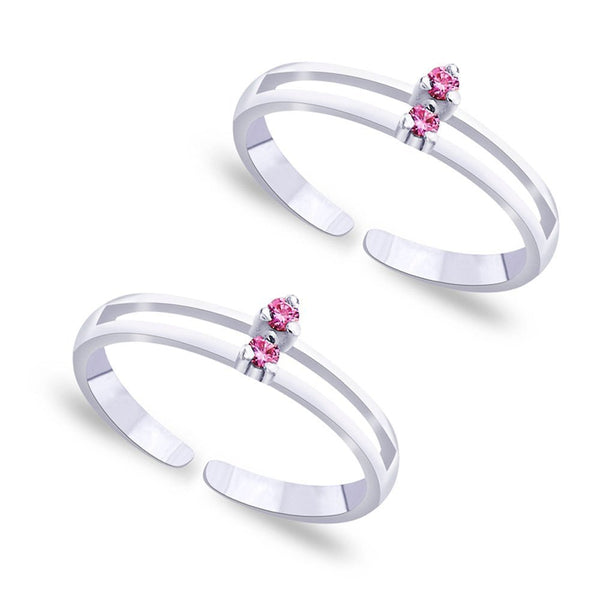Taraash Pink CZ 925 Sterling Silver Toe Ring For Women LR0871S - Taraash