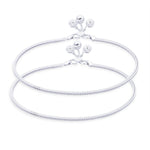 Load image into Gallery viewer, Taraash Single Line Plain Ending with Floral Charm 925 Silver Anklet For Women AN0538S - Taraash
