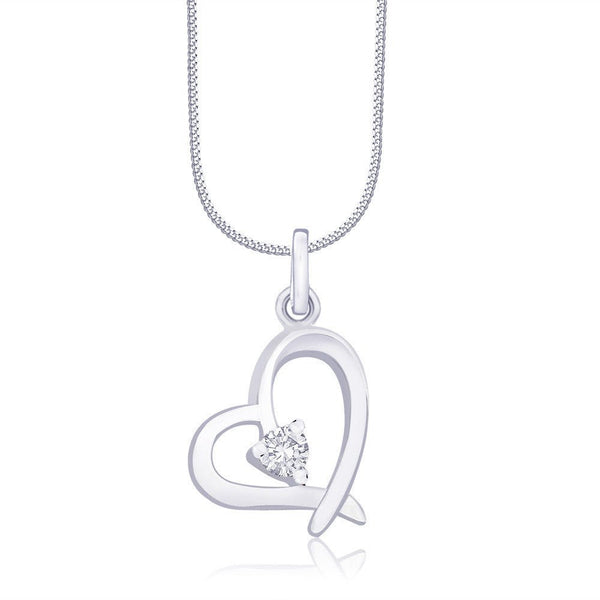 Taraash Single Stone Heart 925 Sterling Silver Pendant For Women COMBO PD 64 - Taraash