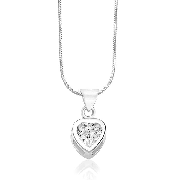 Taraash Solitare CZ Heart 925 Sterling Silver Pendant For Women COMBO PD 34 - Taraash