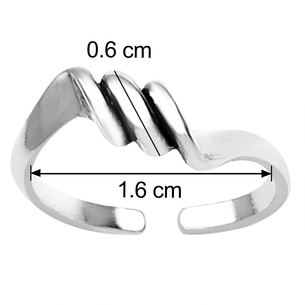 Taraash Spiral 925 Sterling Silver Toe Ring For Women LR0655A - Taraash