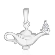 Taraash Sterling Silver Aladdin Genie's Lamp Pendant With Chain For Men COMBO PDCH 125 - Taraash