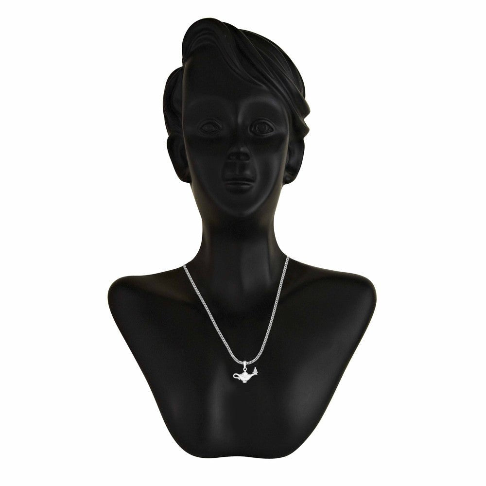 Taraash Sterling Silver Aladdin Genie's Lamp Pendant With Chain For Men COMBO PDCH 125 - Taraash