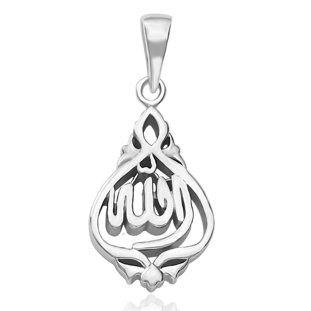 Taraash Sterling Silver Allah Pendant with chain For Unisex COMBO PDCH 123 - Taraash