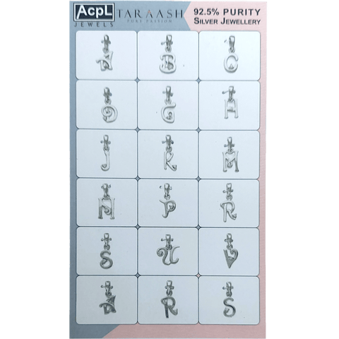 Taraash Sterling Silver Alphabet Pendants CBPD022 (Set of 18) (Assorted) - Taraash