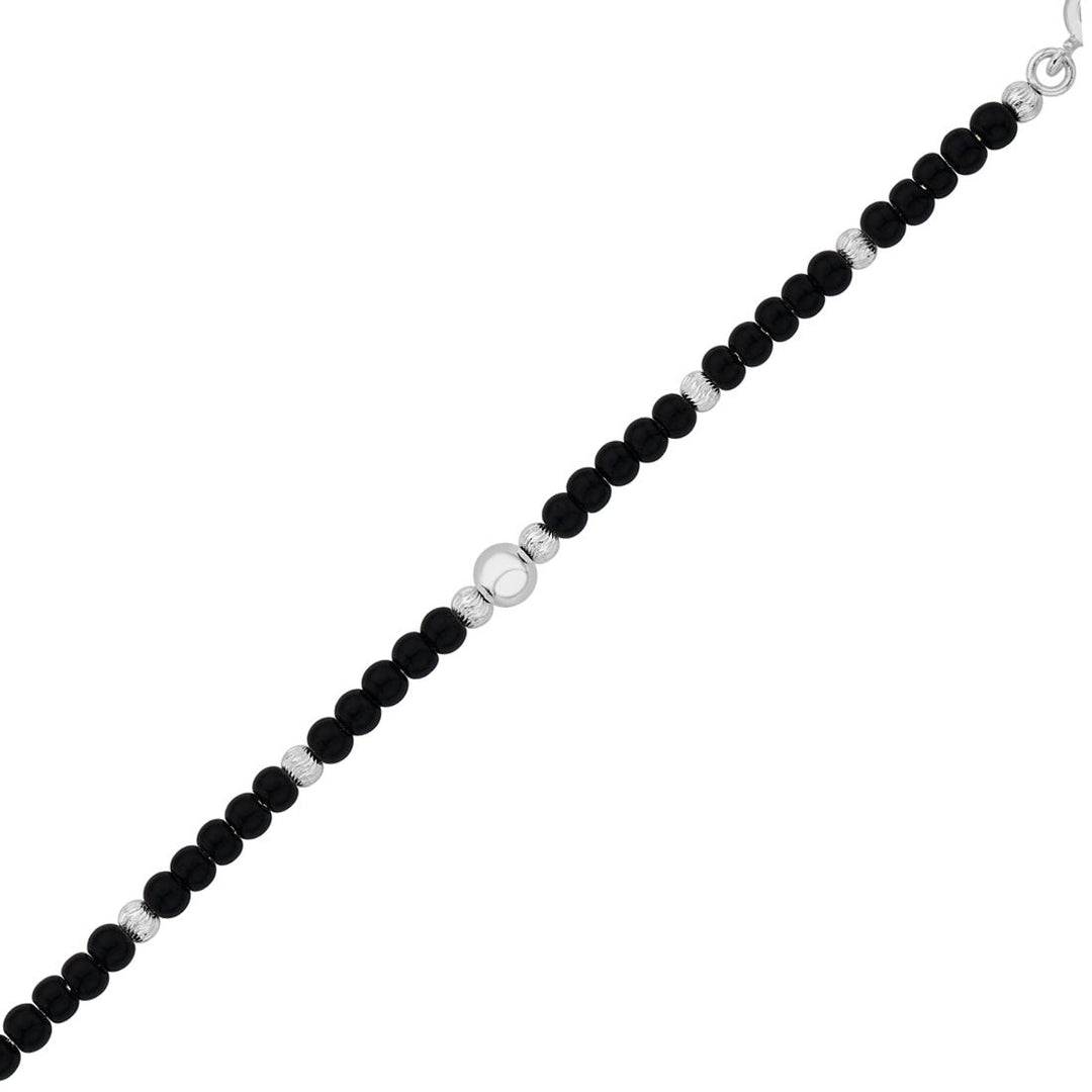 Taraash Sterling Silver Black Beaded Bracelet Nazariya Set For Kids BR1365S - 1 - Taraash