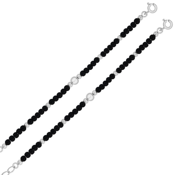 Taraash Sterling Silver Black Beaded Bracelet Nazariya Set For Kids BR1365S - 1 - Taraash
