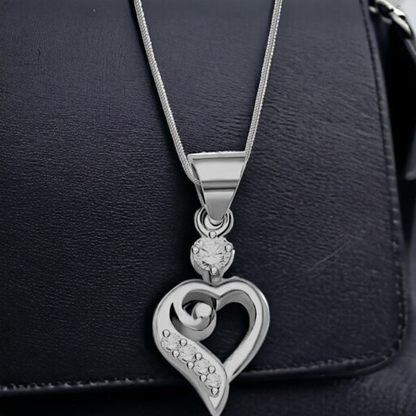 Taraash Sterling Silver Chain Heart Pendant With Chain For Girls COMBO PDCH 69 - Taraash