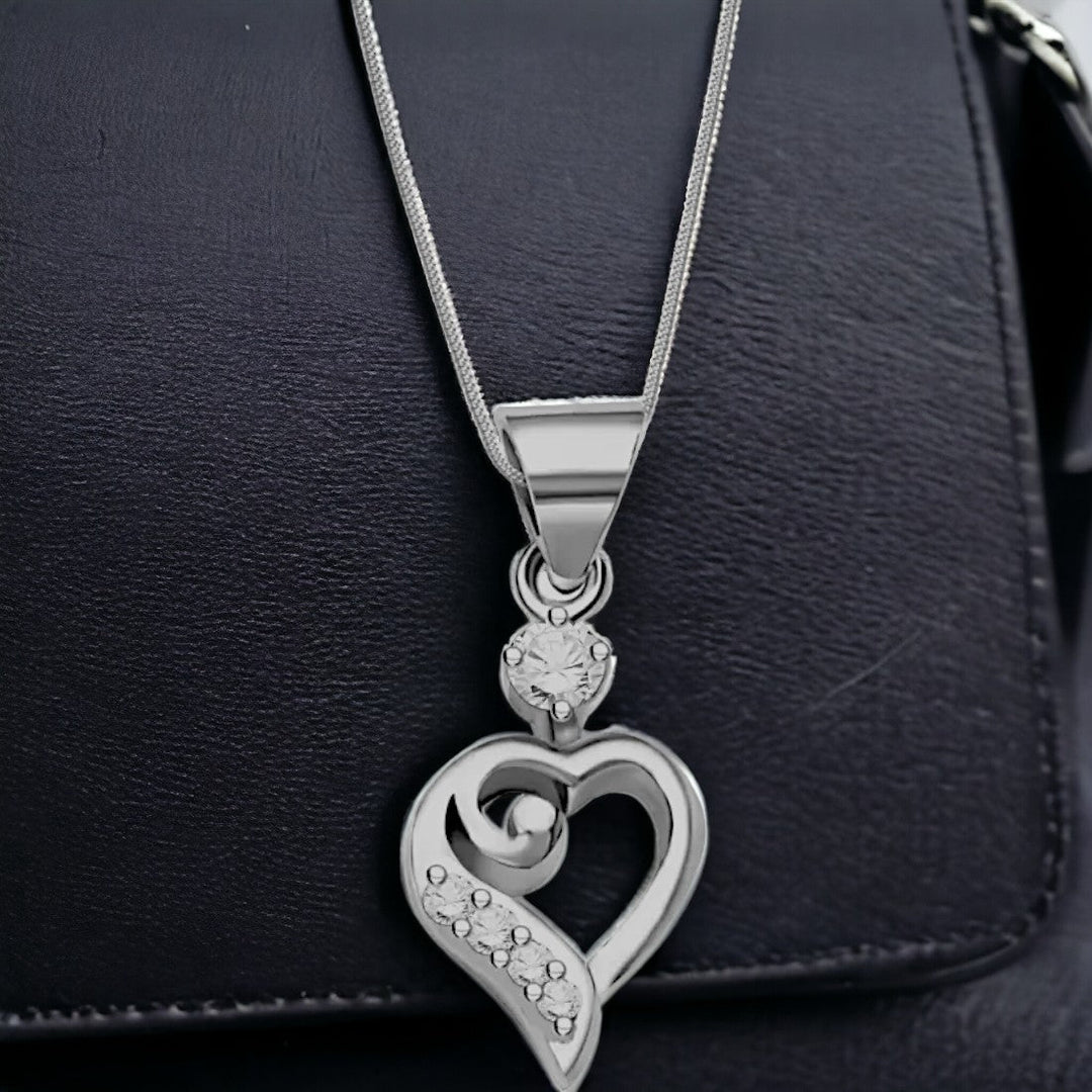 Taraash Sterling Silver Chain Heart Pendant With Chain For Girls COMBO PDCH 69 - Taraash