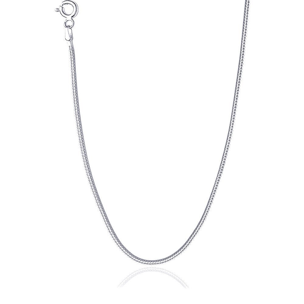 Taraash Sterling Silver Chain With Grooves For Women AF100SQ16IN - Taraash