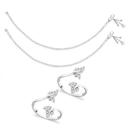 Taraash Sterling Silver Combo of Anklet & Toe Ring COMBO ANTR 15 - Taraash