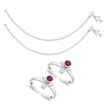 Load image into Gallery viewer, Taraash Sterling Silver Combo of Anklet &amp; Toe Ring COMBO ANTR 18 - Taraash
