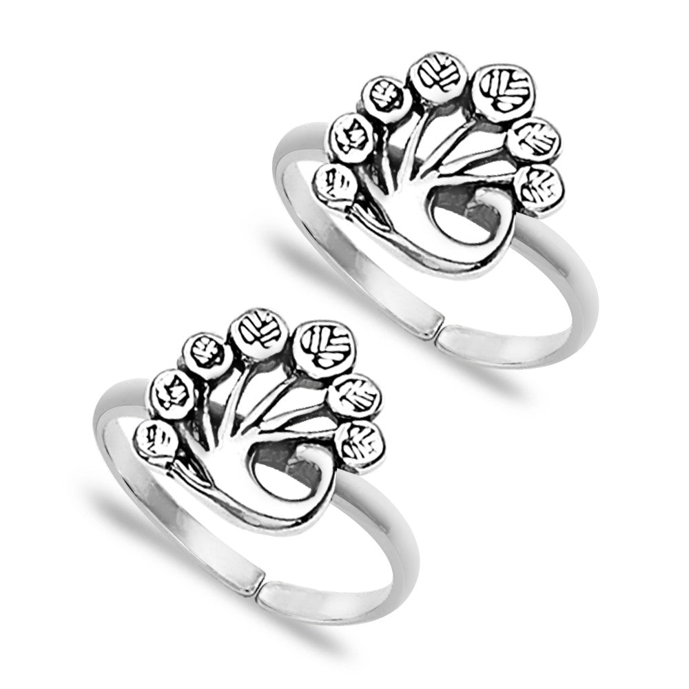 Taraash Sterling Silver Combo of Anklet & Toe Ring COMBO ANTR 20 - Taraash