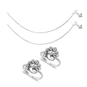 Taraash Sterling Silver Combo of Anklet & Toe Ring COMBO ANTR 30 - Taraash