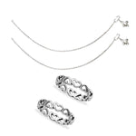 Load image into Gallery viewer, Taraash Sterling Silver Combo of Anklet &amp; Toe Ring COMBO ANTR 37 - Taraash
