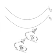 Taraash Sterling Silver Combo of Anklet & Toe Ring For Women COMBO ANTR 105 - Taraash