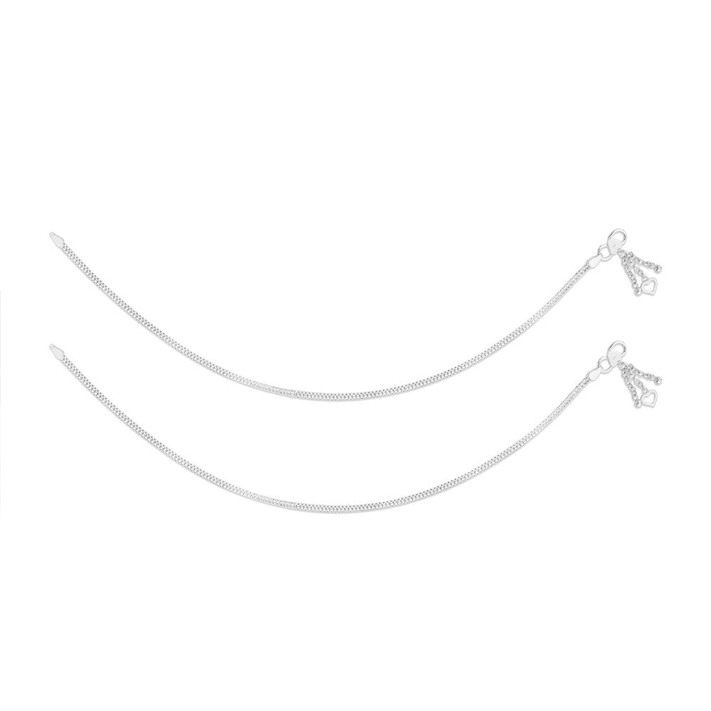 Taraash Sterling Silver Combo of Anklet & Toe Ring For Women COMBO ANTR 106 - Taraash