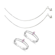 Taraash Sterling Silver Combo of Anklet & Toe Ring For Women COMBO ANTR 33 - Taraash