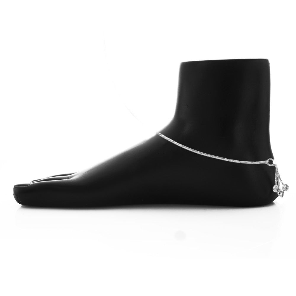 Taraash Sterling Silver Combo of Anklet & Toe Ring For Women COMBO ANTR 36 - Taraash