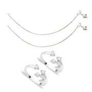 Taraash Sterling Silver Combo of Anklet & Toe Ring For Women COMBO ANTR 36 - Taraash