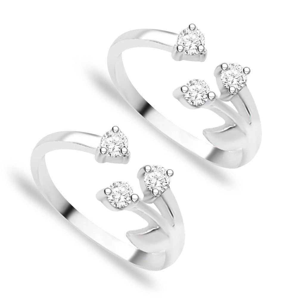 Taraash Sterling Silver Combo of Anklet & Toe Ring For Women COMBO ANTR 36 - Taraash