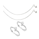 Taraash Sterling Silver Combo of Anklet & Toe Ring For Women COMBO ANTR 39 - Taraash